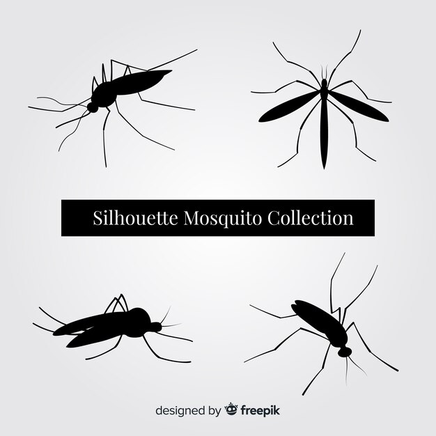 Conjunto de siluetas de mosquitos