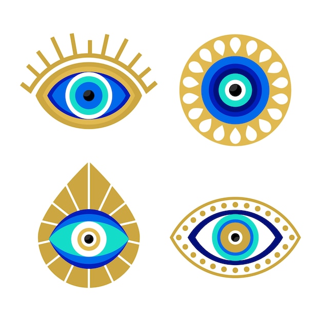 Vector gratuito conjunto de símbolo de mal de ojo