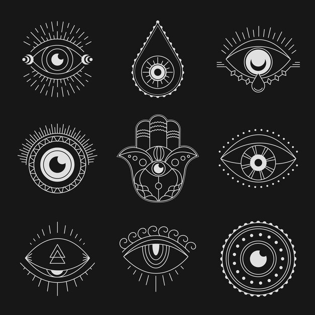 Conjunto de símbolo de mal de ojo