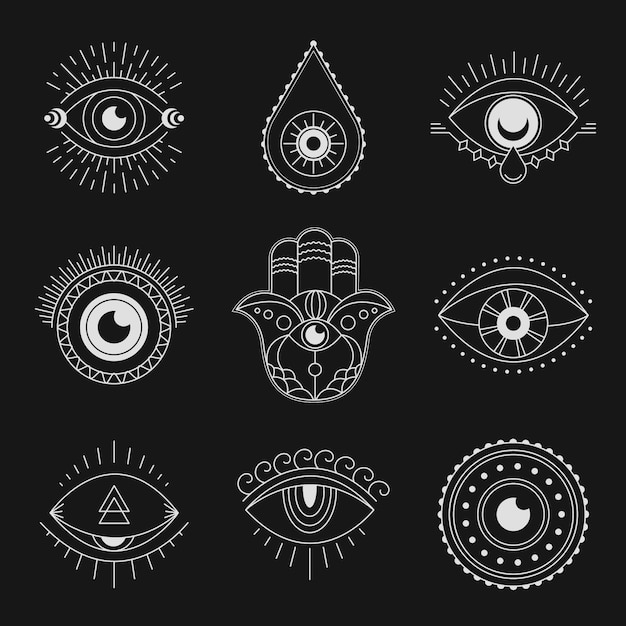 Conjunto de símbolo de mal de ojo