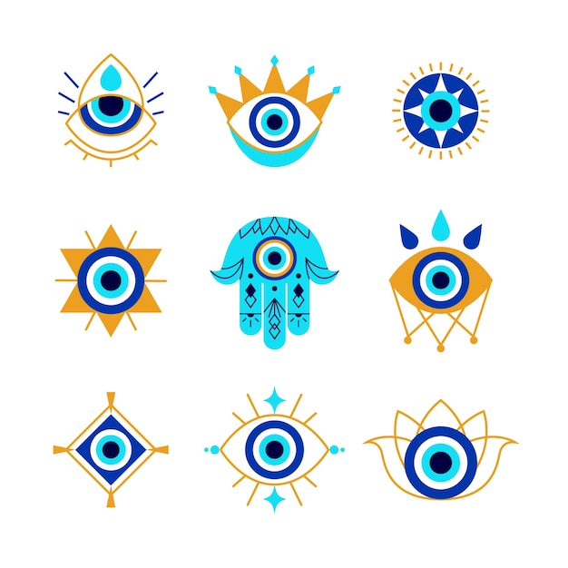 Conjunto de símbolo de mal de ojo