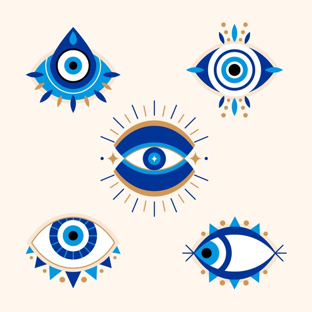 Conjunto de símbolo de mal de ojo