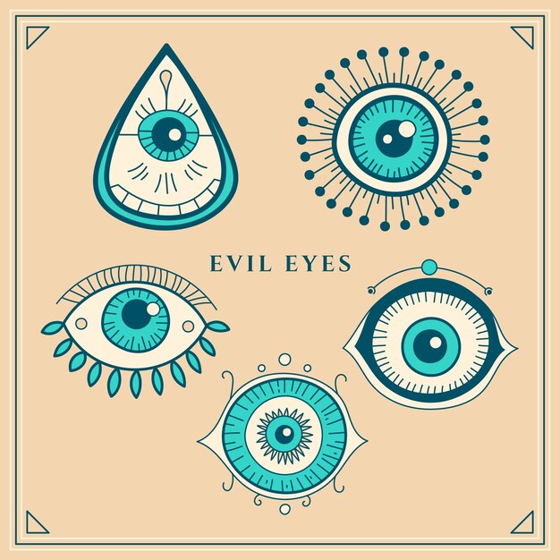 Conjunto de símbolo de mal de ojo
