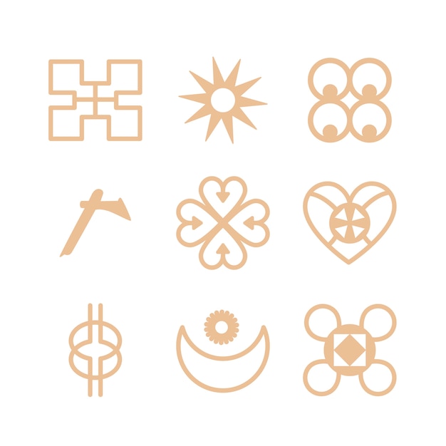 Vector gratuito conjunto de símbolos africanos dibujados a mano
