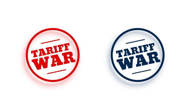 Vector gratuito conjunto de símbolos de guerra comercial y económica sobre fondo blanco