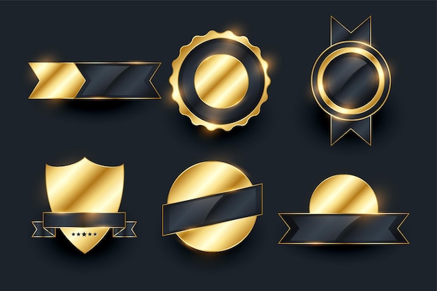 conjunto de símbolos de insignia vacíos premium en estilo vintage