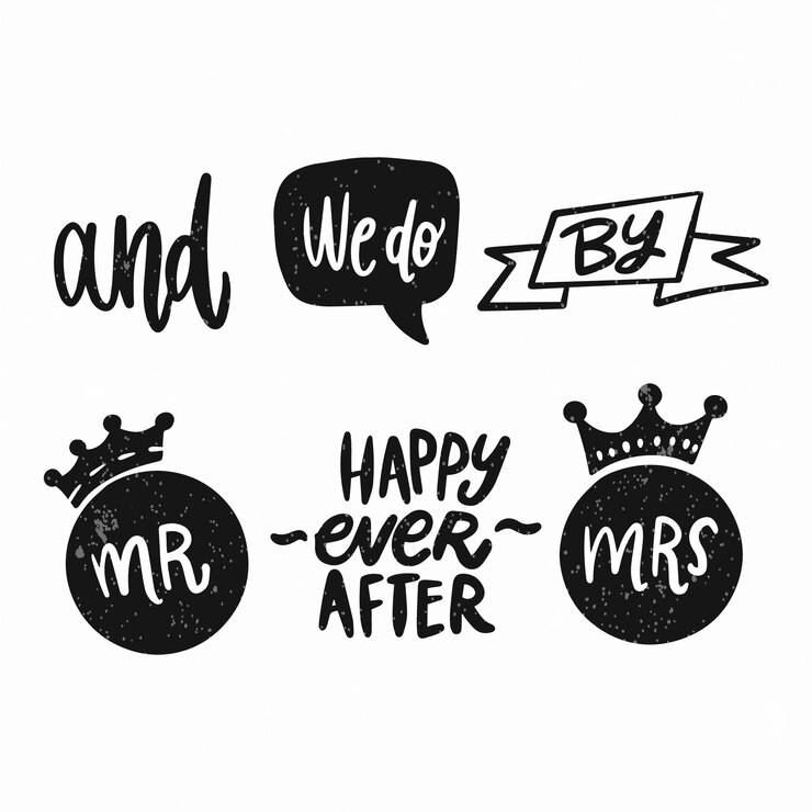 Vector gratuito conjunto de símbolos y lemas con letras a mano