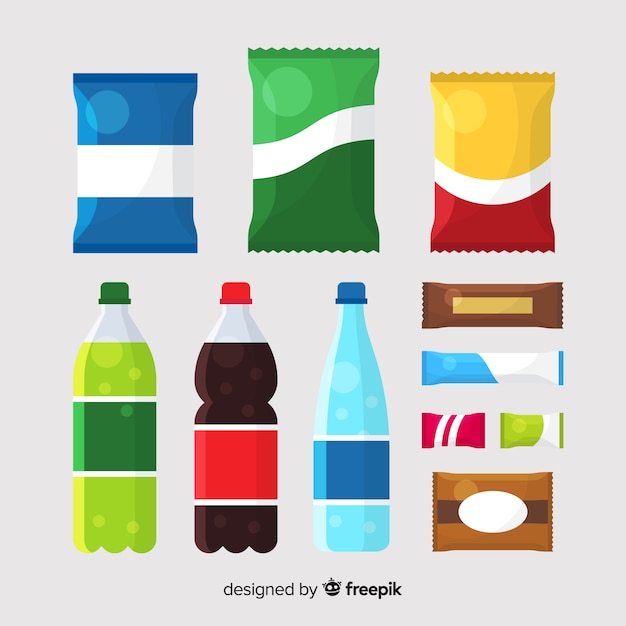 Conjunto de snacks insalubres