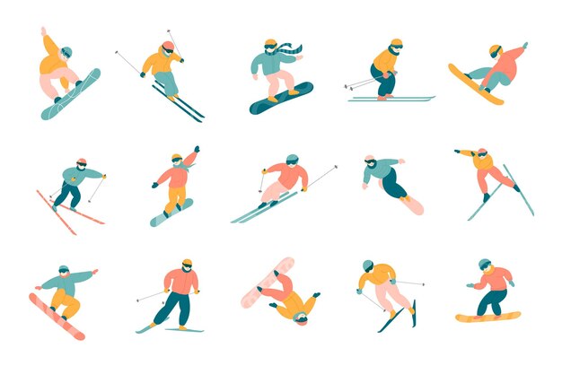Conjunto de snowboard y esquí para personas activas.
