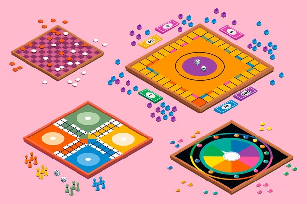 Conjunto de sociedad de juegos de mesa.
