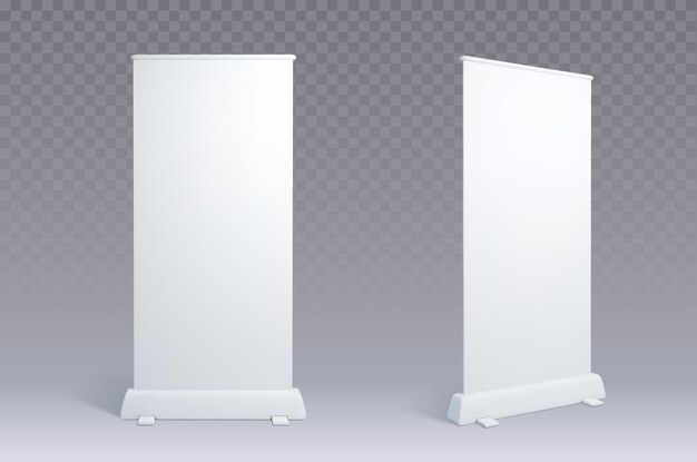 Conjunto de soportes publicitarios para la vista frontal y lateral
