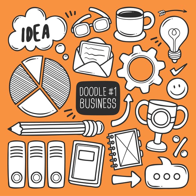 Conjunto de suministros de oficina Doodle