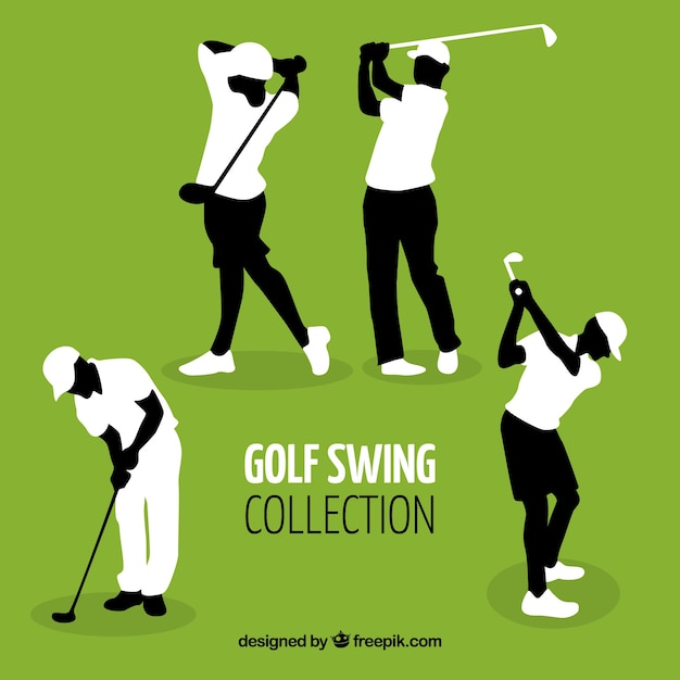 Vector gratuito conjunto de swings de golf