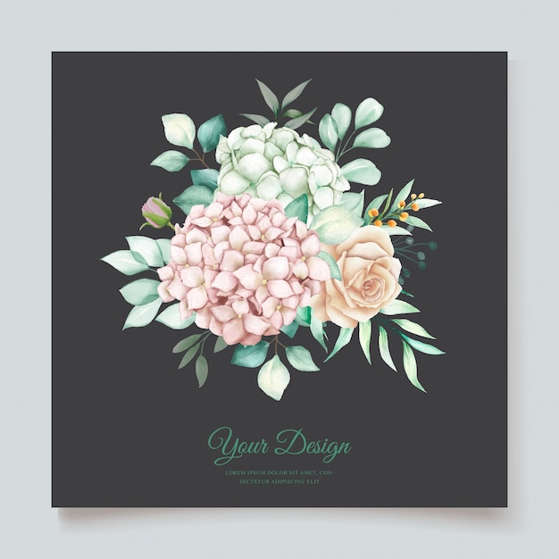 Vector gratuito conjunto de tarjeta de invitación de boda floral dibujado a mano acuarela