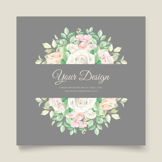 conjunto de tarjeta de invitación de boda floral verde suave