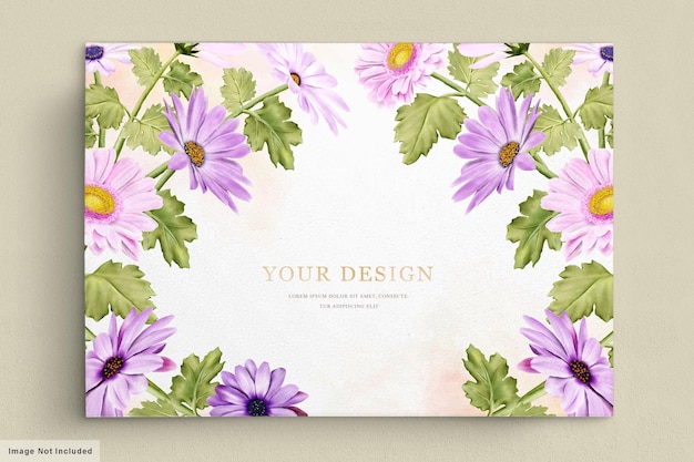 Conjunto de tarjeta de invitación floral