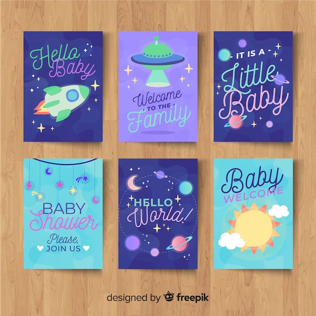 Conjunto de tarjetas de baby shower