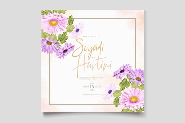 conjunto de tarjetas de boda floral acuarela