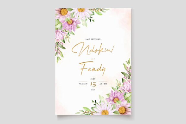 conjunto de tarjetas florales margaritas dibujadas a mano