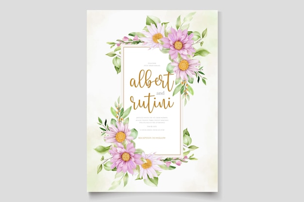 Vector gratuito conjunto de tarjetas florales margaritas dibujadas a mano