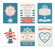 Vector gratuito conjunto de tarjetas de invitación de boda