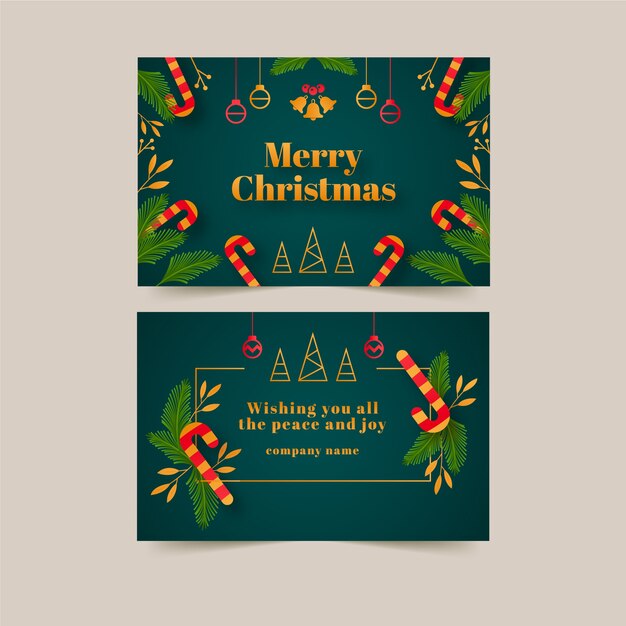 Conjunto de tarjetas de navidad de negocios degradado