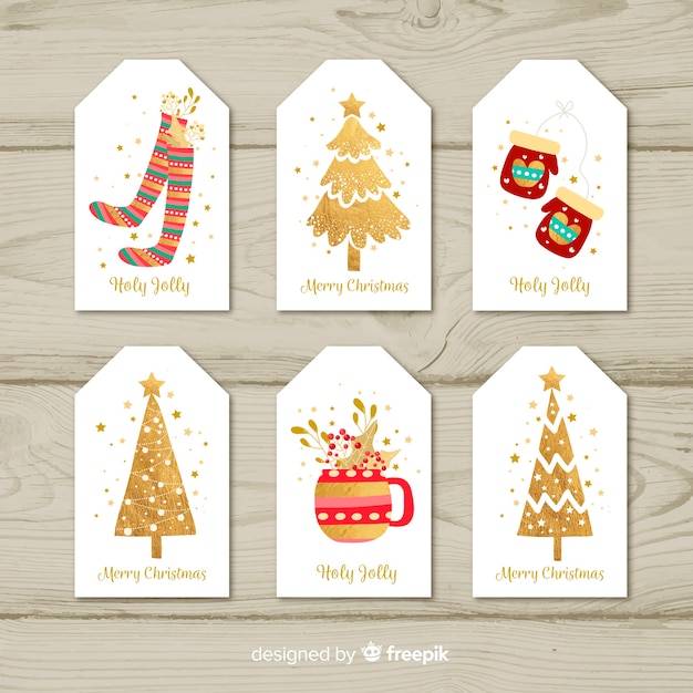 Vector gratuito conjunto de tarjetas de navidad