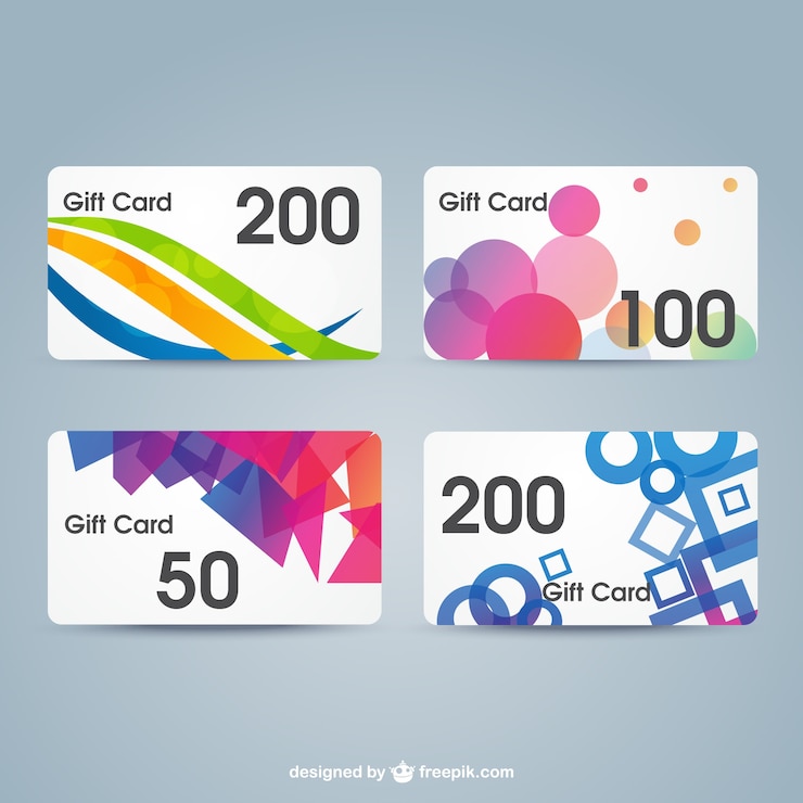 Vector gratuito conjunto de tarjetas de regalo