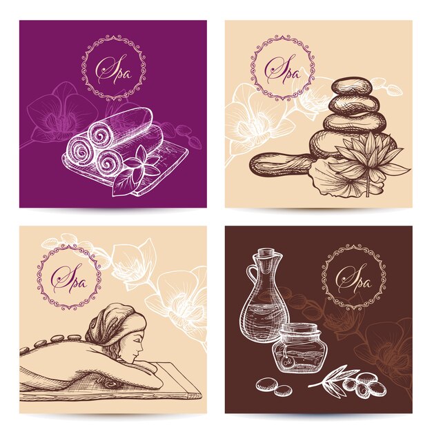 Conjunto de tarjetas de Spa