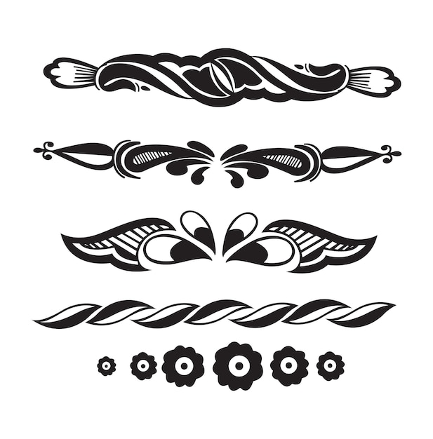 Conjunto de tatuajes elemento de su diseño utilizado ilustración vectorial