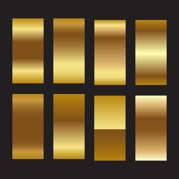 Conjunto de textura de gradiente de papel dorado