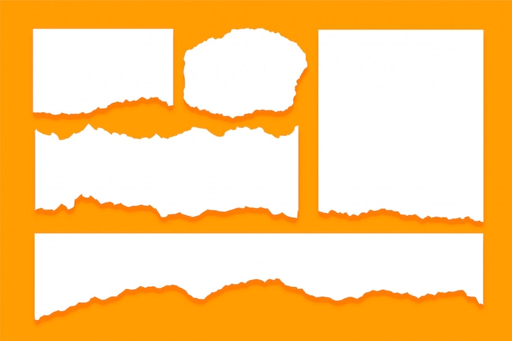 Vector gratuito conjunto de textura de hojas de papel rasgado rasgado