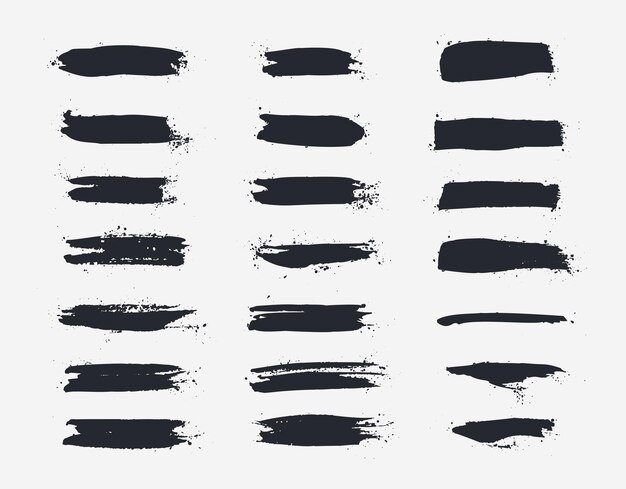 conjunto de textura de mancha de tinta abstracta con efecto de trazo de pincel