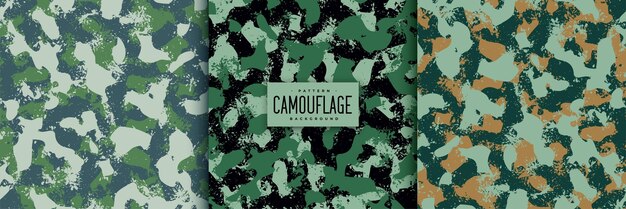 conjunto de textura de tela de fondo de patrón de camuflaje militar