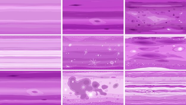 Conjunto de texturas de diferentes planetas