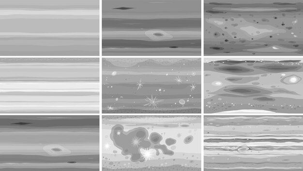Conjunto de texturas de diferentes planetas