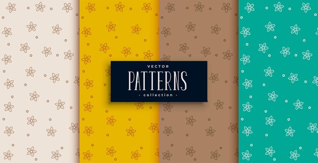 Conjunto de texturas de patrón de hojas de cuatro