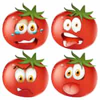 Vector gratuito conjunto de tomates emoticon