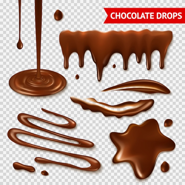 Vector gratuito conjunto transparente de chocolate