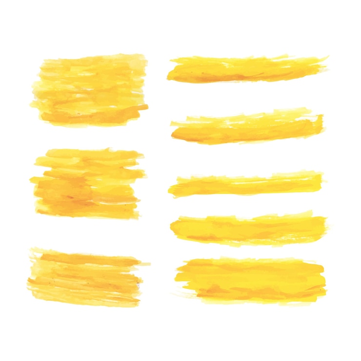 Vector gratuito conjunto de trazo de pincel de acuarela hecho a mano
