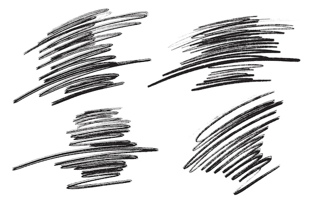 conjunto de trazo de pincel de dibujo a mano vectorial