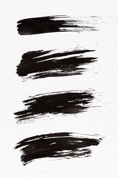 Conjunto de trazos abstractos de pincel negro