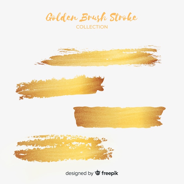 Conjunto de trazos de pincel dorado