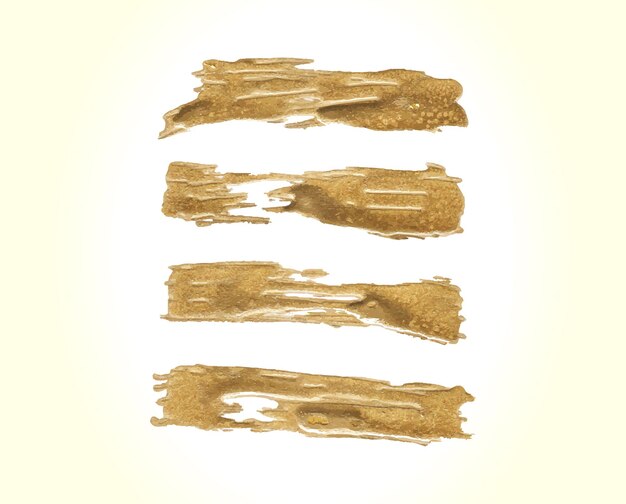 Conjunto de trazos de pincel dorado