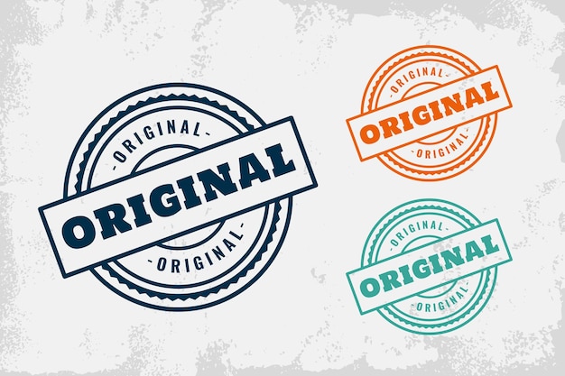 conjunto de tres diseños originales certificados de sellos de goma