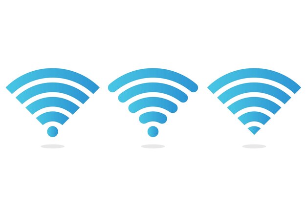 Conjunto de tres señales de señal Wifi
