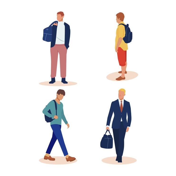 Vector gratuito conjunto de turistas dibujados a mano