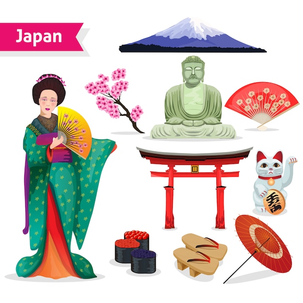 Conjunto turístico de Japón