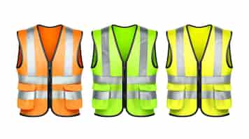 Vector gratuito conjunto de uniforme de ropa de protección de chaleco de seguridad