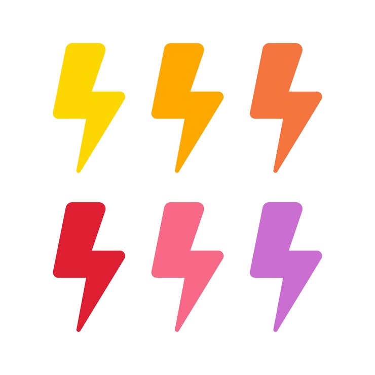 Vector gratuito conjunto de varios colores de relámpago